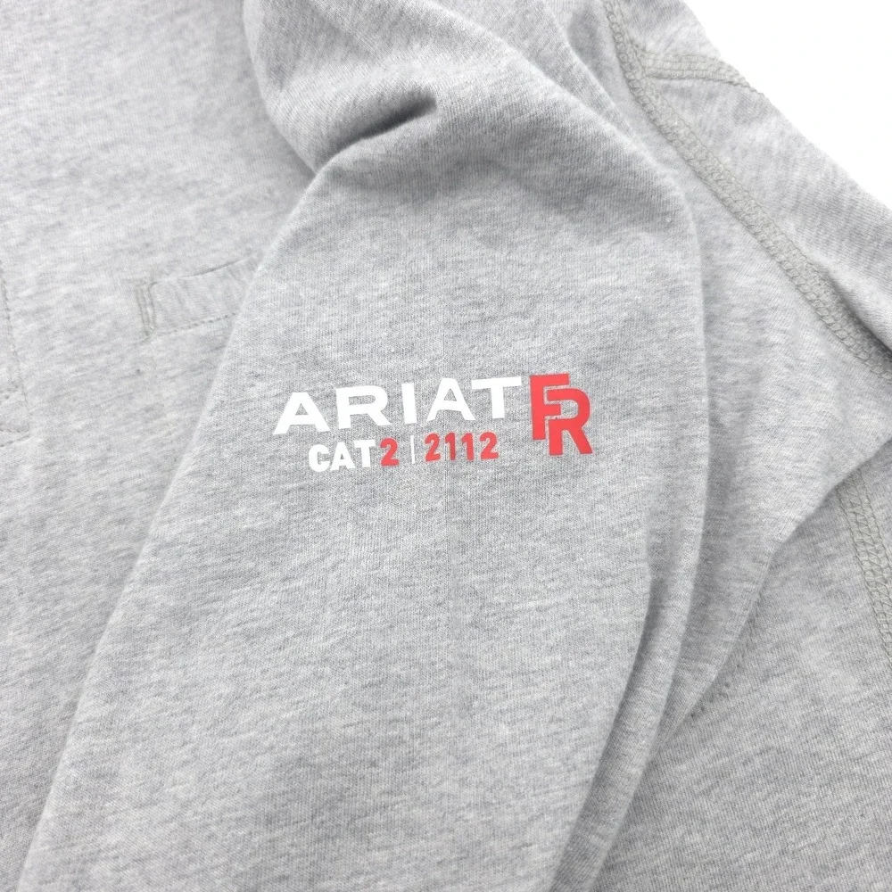 Ariat Men Gray Henley Large FR Work Crew Long Sleeve T-Shirt CAT2 2212 Perdido - Picture 11 of 16